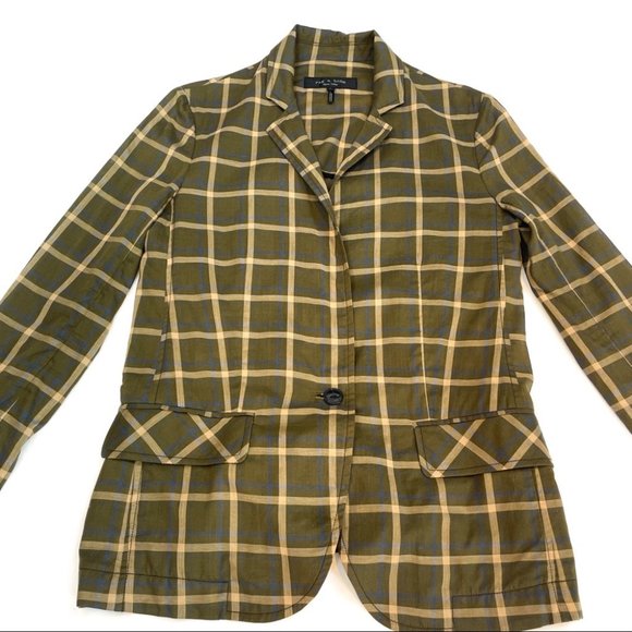 Rag and Bone Sybil Blazer Plaid Green (Size 0) - Picture 6 of 13